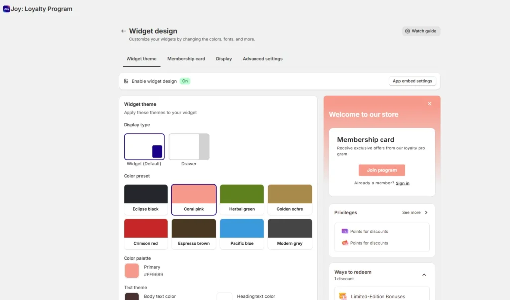 Widgets & Pop-ups (Joy)